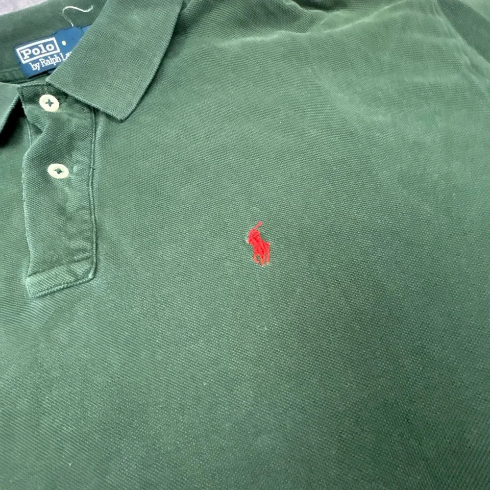 Vintage Polo Ralph Lauren XXL Green Short Sleeve Polo Shirt Y2K Baggy Fit 90s
